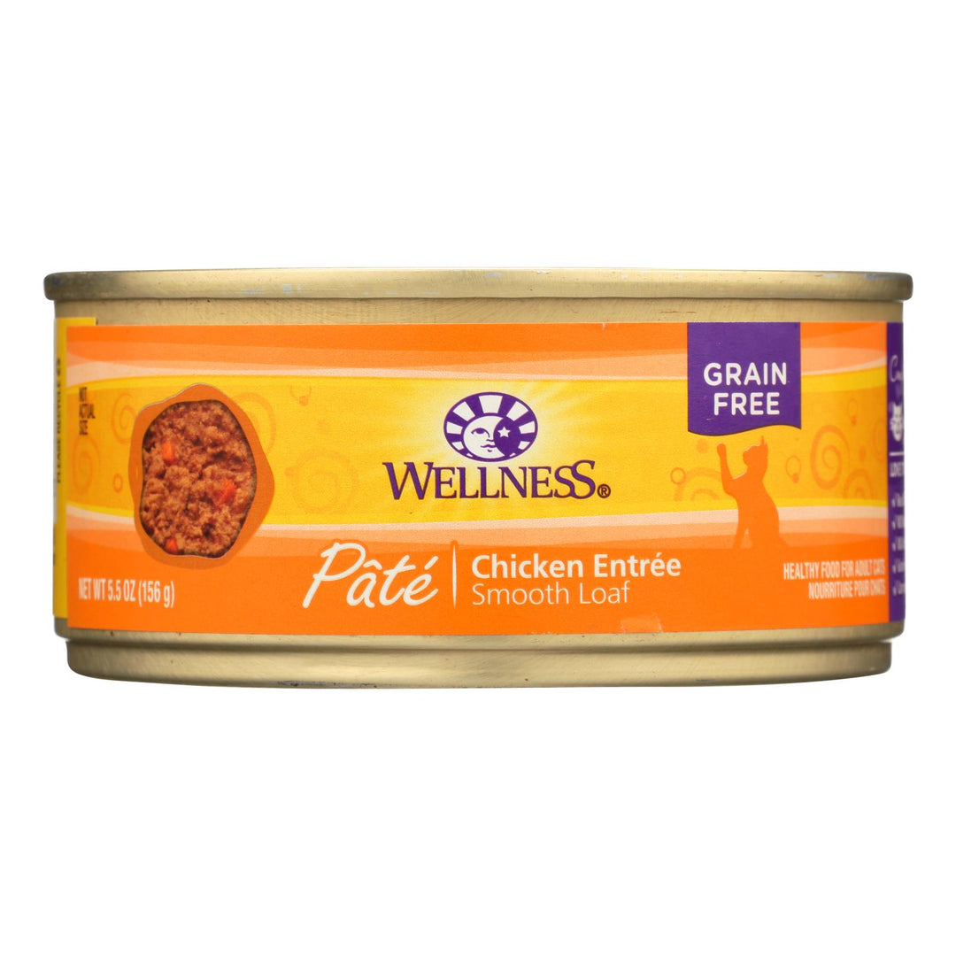 Wellness Pet Products Cat Food - Chicken Recipe - Case Of 24 - 5.5 Oz. - Maras Green